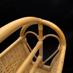Porte-revue vintage en osier et bambou