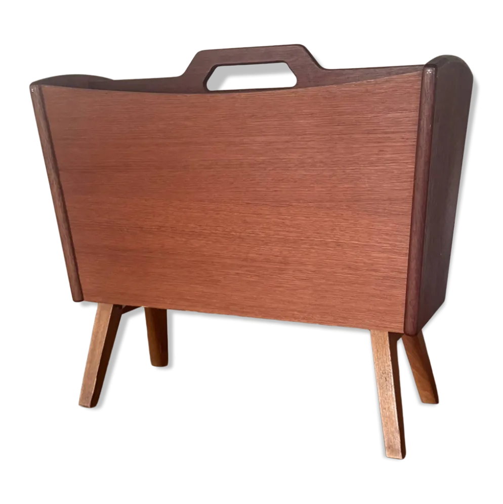 Porte-revue vintage scandinave en teck