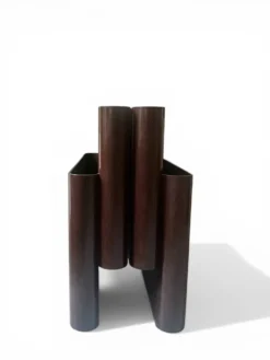 Porte revue / vinyle marron Giotto Stoppino pour kartell, design 1970