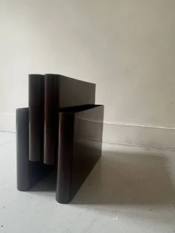 Porte revue / vinyle marron Giotto Stoppino pour kartell, design 1970