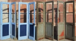 Portes doubles, deux battants, bois massif (Lot de 4)