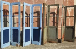 Portes doubles, deux battants, bois massif (Lot de 4)