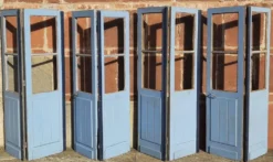 Portes doubles, deux battants, bois massif (Lot de 4)
