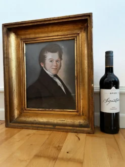 Portrait ancien au pastel d'un gentleman, vers 1830