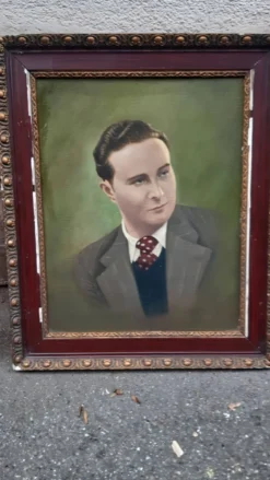 Portrait ancien huile sur panneau