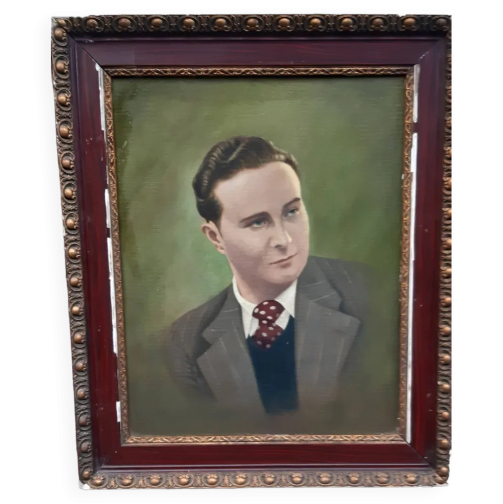 Portrait ancien huile sur panneau