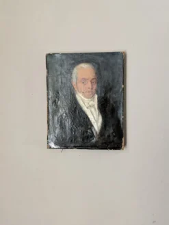 Portrait ancien huile sur toile décoration campagne