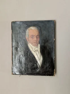Portrait ancien huile sur toile décoration campagne