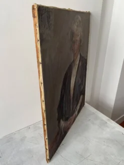 Portrait ancien signé Fernand Blondin daté 1932, huile sur toile vintage d'une femme