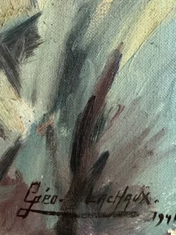 Portrait ancien signé Géo Lachaux de 1941