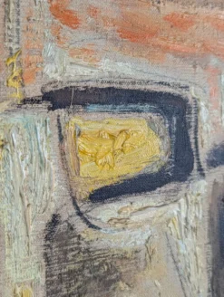 Portrait cubiste expressionniste à l'huile par Calvo Carrión années 1970