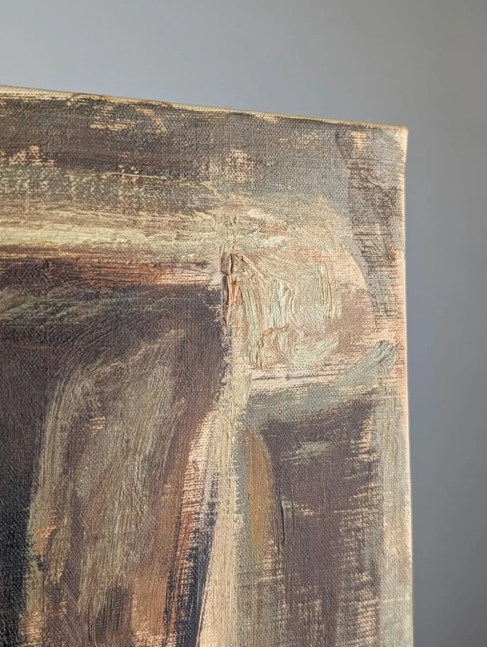 Portrait cubiste expressionniste à l'huile par Calvo Carrión années 1970