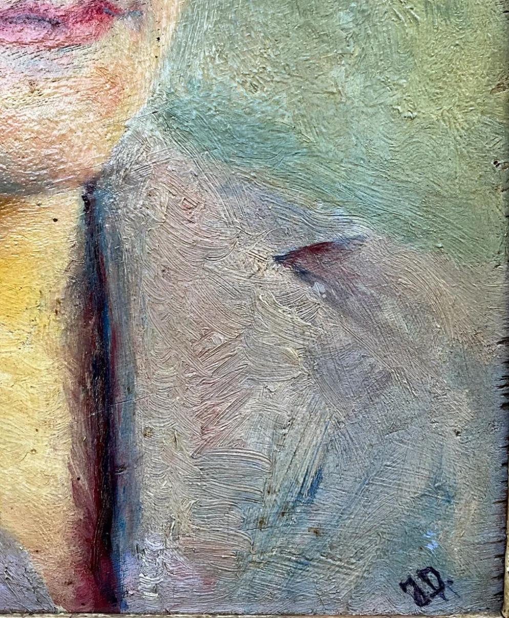 Portrait de femme moderniste, huile sur panneau, vers 1930