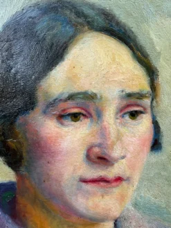 Portrait de femme moderniste, huile sur panneau, vers 1930