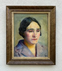 Portrait de femme moderniste, huile sur panneau, vers 1930