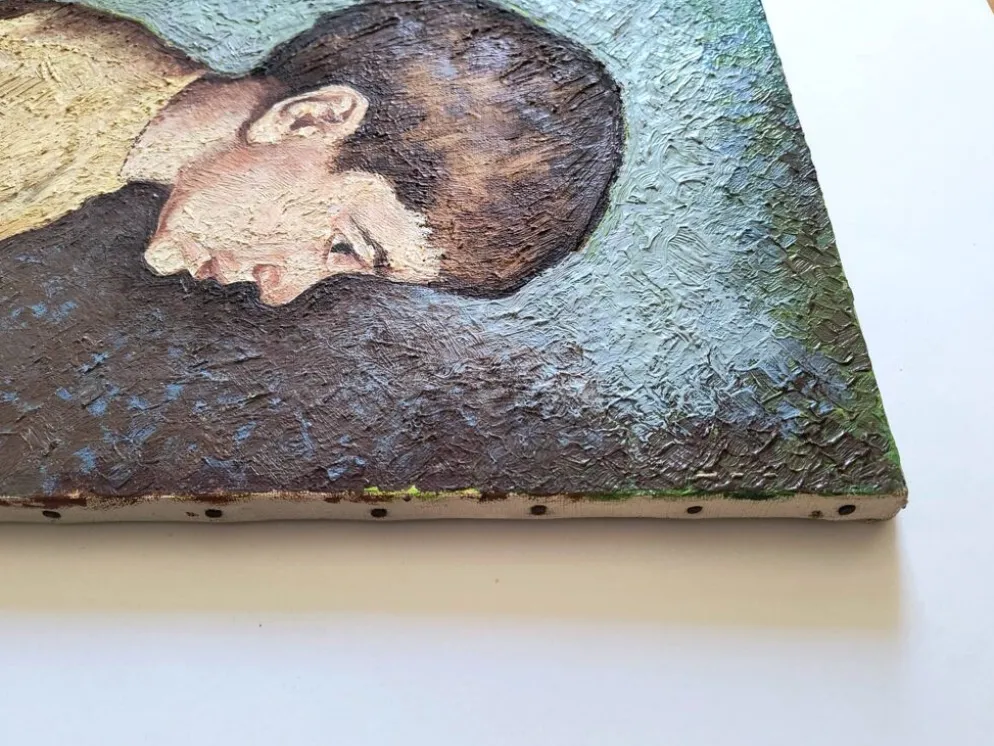 Portrait de garçon – huile sur toile - signé "vax", 1952
