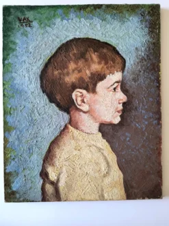 Portrait de garçon – huile sur toile - signé