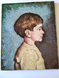 Portrait de garçon – huile sur toile - signé