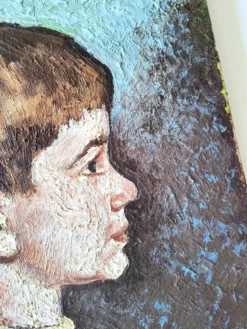 Portrait de garçon – huile sur toile - signé