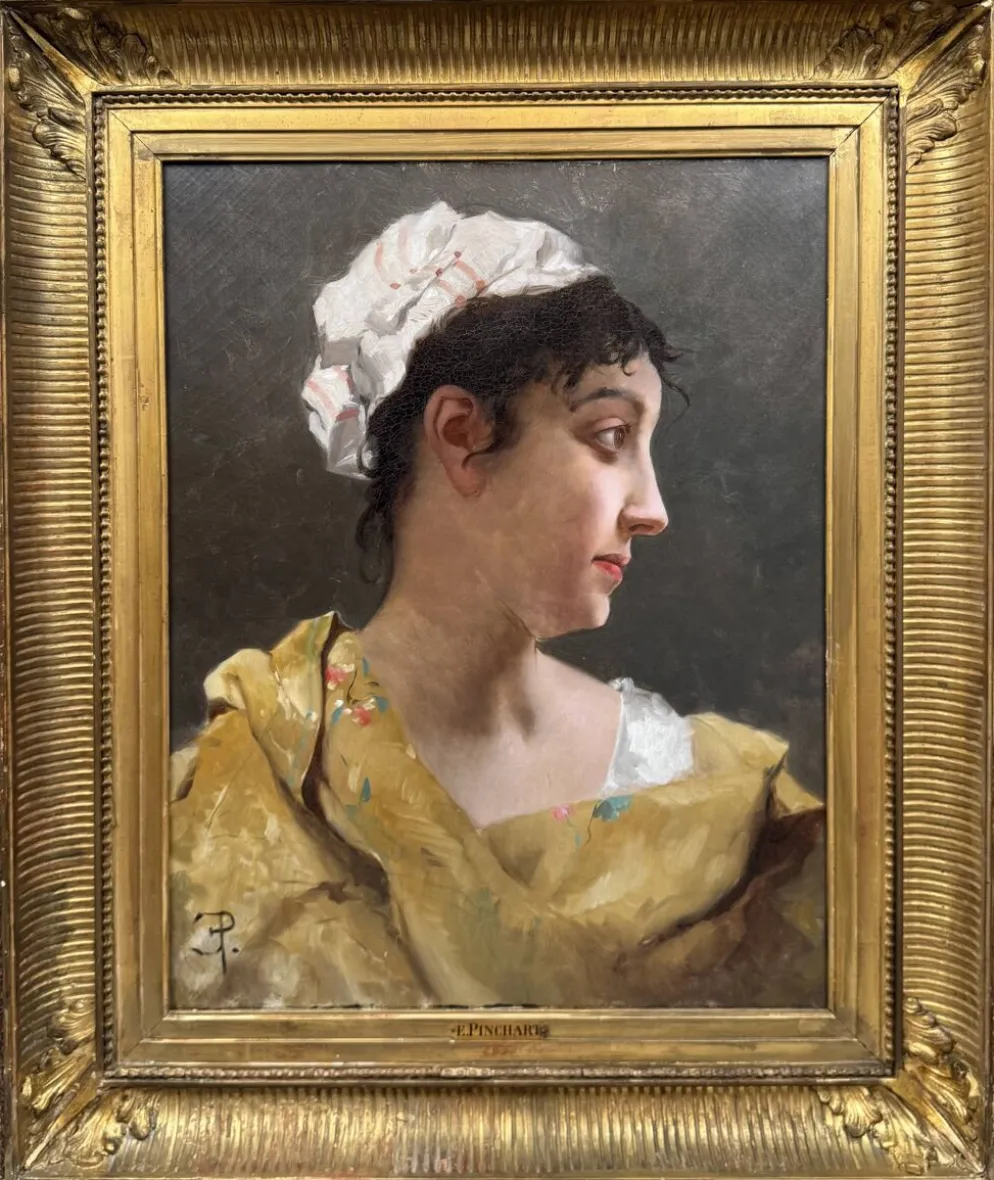 Portrait de jeune femme attribué à E. Pinchart