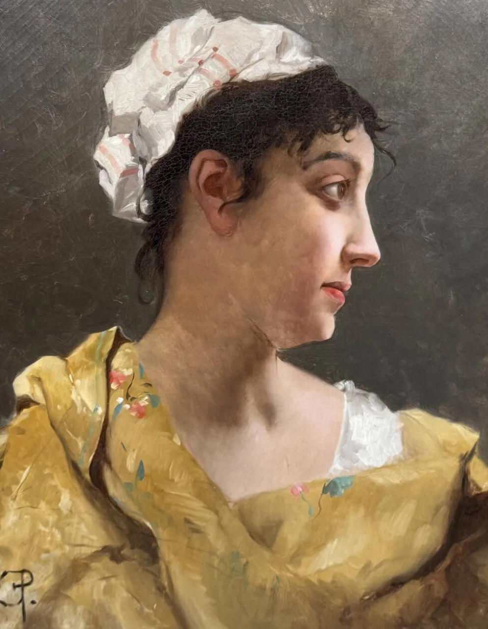 Portrait de jeune femme attribué à E. Pinchart