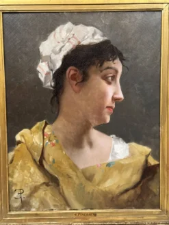 Portrait de jeune femme attribué à E. Pinchart