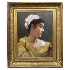 Portrait de jeune femme attribué à E. Pinchart