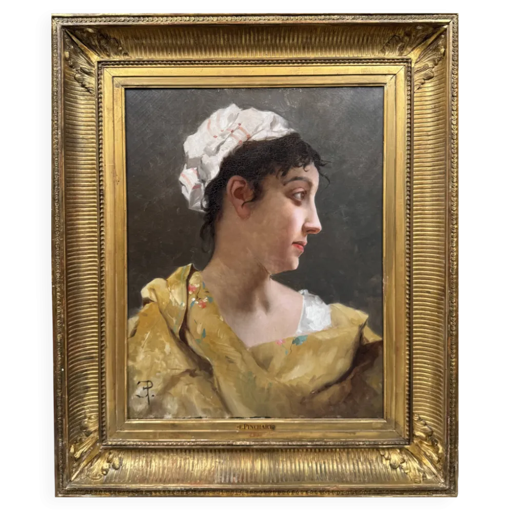 Portrait de jeune femme attribué à E. Pinchart