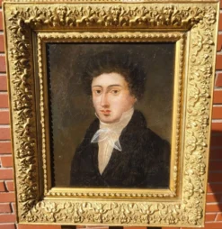 Portrait de jeune homme gentleman du 19e siècle antique