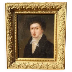 Portrait de jeune homme gentleman du 19e siècle antique