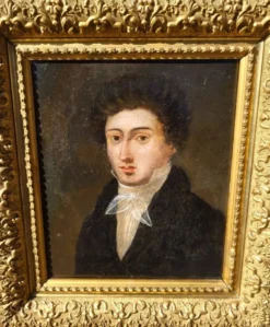 Portrait de jeune homme gentleman du 19e siècle antique