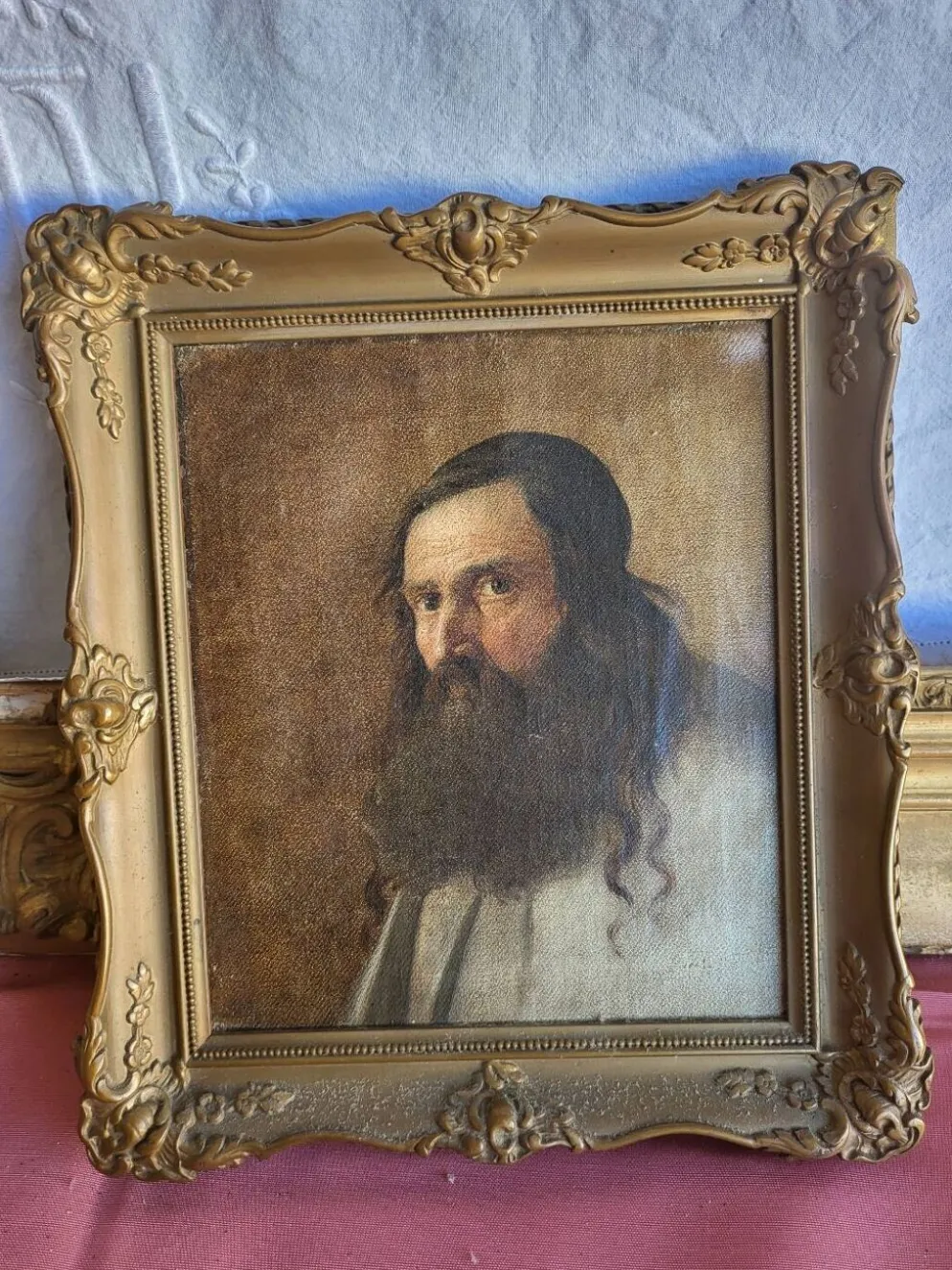 Portrait de vieil homme barbu - École du XIXe -