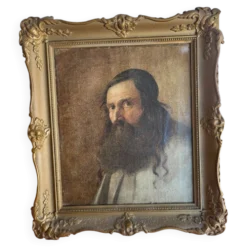 Portrait de vieil homme barbu - École du XIXe -
