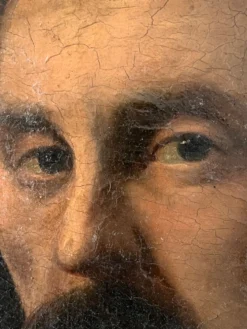 Portrait d'homme à l'huile sur toile XIXème, tableau ancien daté 1885