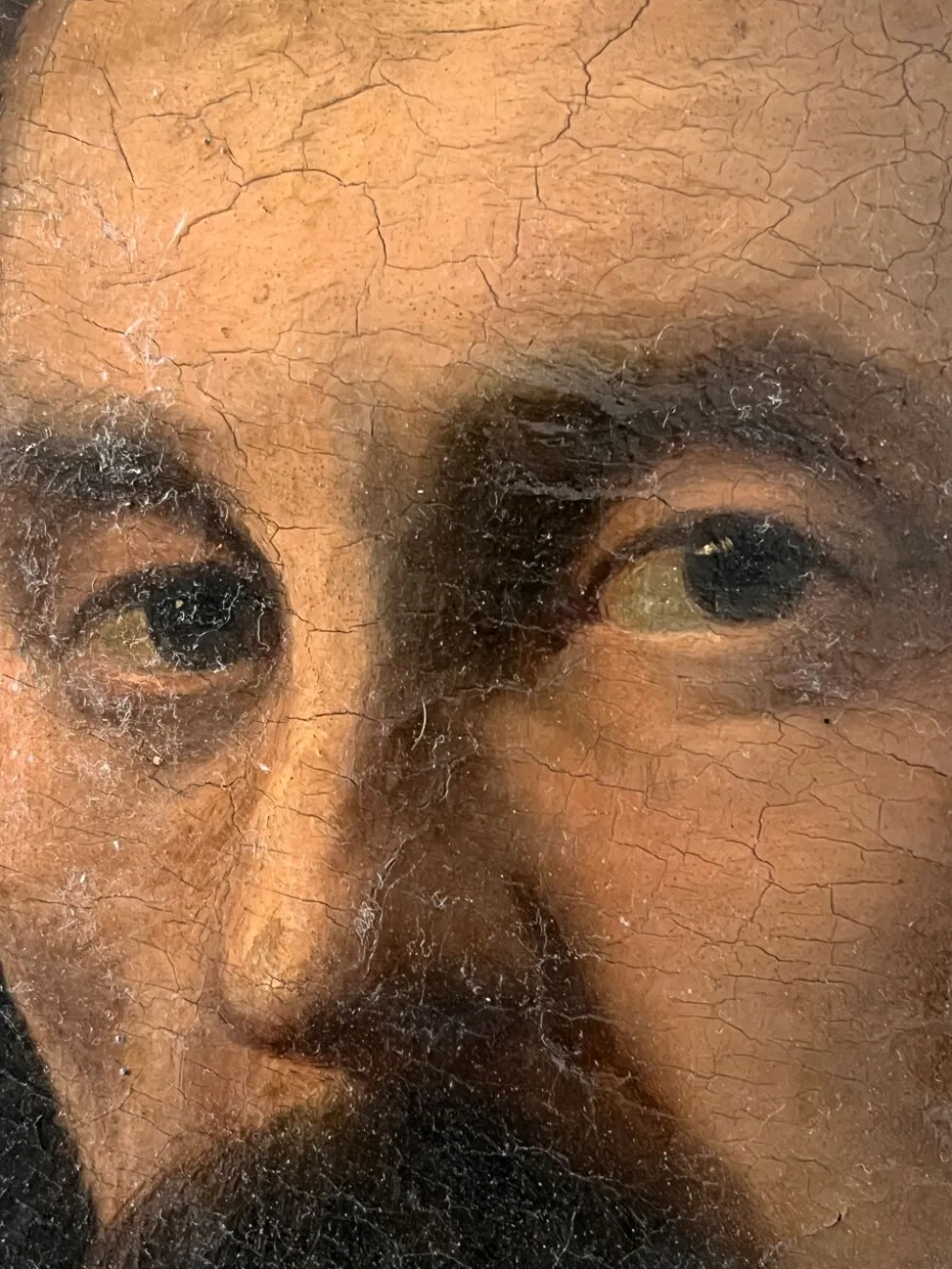 Portrait d'homme à l'huile sur toile XIXème, tableau ancien daté 1885