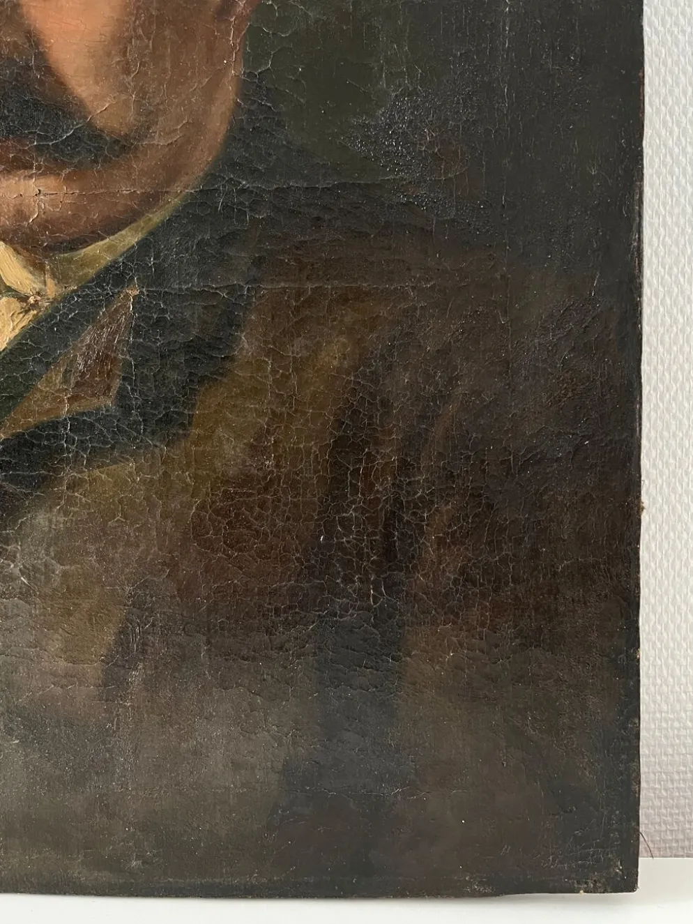 Portrait d'homme à l'huile sur toile XIXème, tableau ancien daté 1885