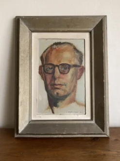 Portrait d'homme moderniste huile sur panneau 1947