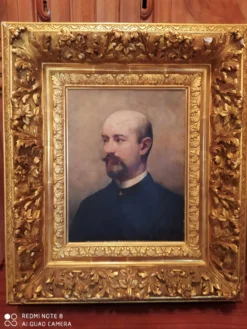 Portrait d’homme XIXe – A. Bellet, 1882 – Huile sur toile et superbe cadre