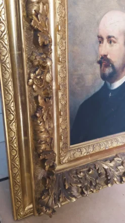 Portrait d’homme XIXe – A. Bellet, 1882 – Huile sur toile et superbe cadre