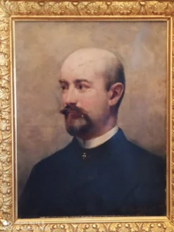 Portrait d’homme XIXe – A. Bellet, 1882 – Huile sur toile et superbe cadre