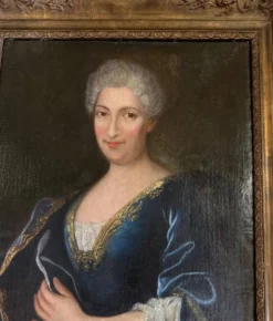 Portrait d’une dame de qualité, huile sur toile, XVIIIème siècle