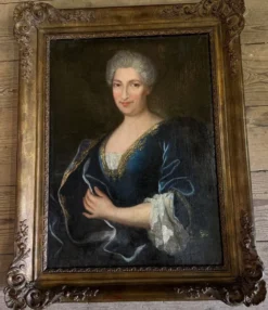 Portrait d’une dame de qualité, huile sur toile, XVIIIème siècle
