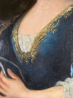 Portrait d’une dame de qualité, huile sur toile, XVIIIème siècle