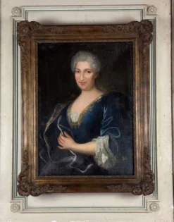 Portrait d’une dame de qualité, huile sur toile, XVIIIème siècle
