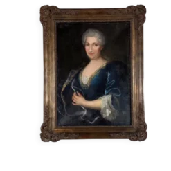 Portrait d’une dame de qualité, huile sur toile, XVIIIème siècle