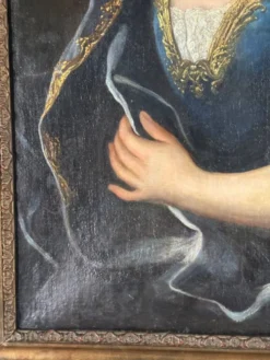 Portrait d’une dame de qualité, huile sur toile, XVIIIème siècle