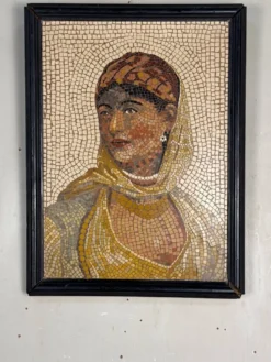 Portrait d’une dame en mosaïque de marbre dans le goût de l’antique, vers 1880