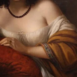 Portrait d'une dame signé N. Schiavoni et daté de 1842