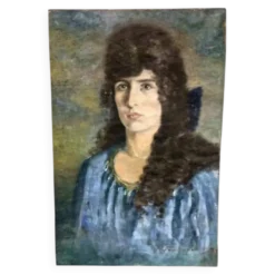 Portrait d'une femme sur toile, début du 20e siècle, signé