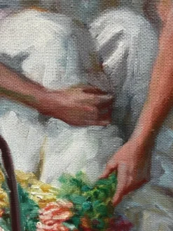 Portrait d'une fille avec des fleurs par Alfredo Mompo Roca.